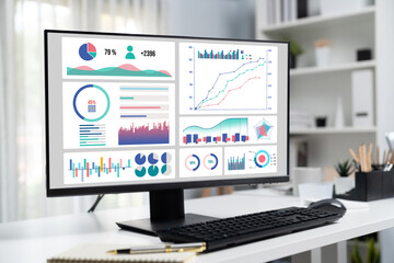 Naklejka premium Business data dashboard provide brisk business intelligence analytic for marketing strategy planning