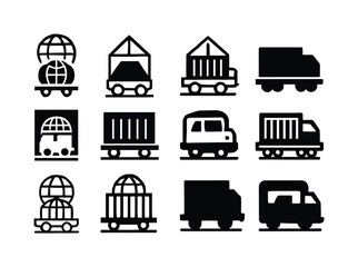 Obraz premium Global Supply Chain Icons. Global supply chains. Icon set. Set L