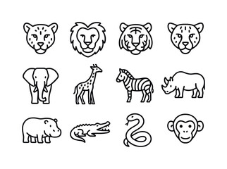 Obraz premium Wildlife Line Icons. Wildlife Icons. Line icon set of Wildlife I