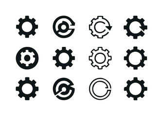 Innovative Blueprint Logos. Blueprint of assembly process. Icon