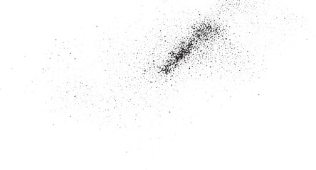 Black dust explosion isolated on transparent background concept design, flying sand, black particles, abstract powder, flying on gray checkered surface, dirt or soot, black splash and splatter of dirt