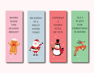 Merry Christmas Vertical Banner Christmas Boomark Vector Design Modern Happy Holiday Banner Stocks  Printable New Minimalist Bookmarks CHRISTMAS Library Card