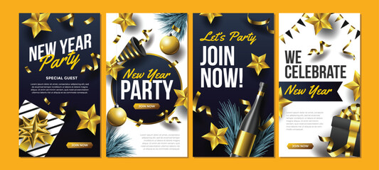 Fototapeta premium New year party invitations card