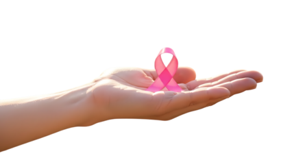 Brown gift box with red heart and ribbon on transparent background for valentines day