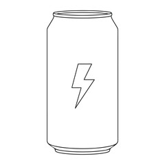Energy Drink Can Outline Vector Icon for Sports and Refreshment Concept