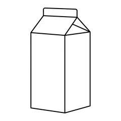 Minimalist Milk Carton Outline Vector Icon for Dairy and Grocery Design