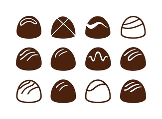 Fototapeta premium Chocolate Logo Variations. Chocolate. Icon set. Set Logo of Choc
