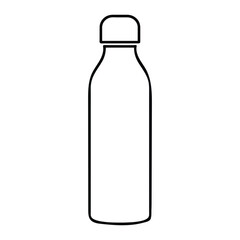 Water Bottle Outline Vector Icon for Hydration and Fitness Concept