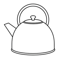 Obraz premium Minimalist Tea Kettle Outline Vector Icon for Kitchen Appliance Design