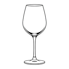 Wine Glass Outline Vector Icon for Restaurant and Beverage Service