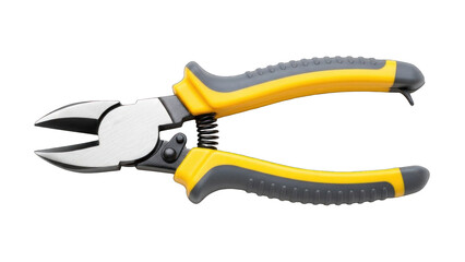 Obraz premium Yellow and Gray Wire Cutters Isolated on White Background.