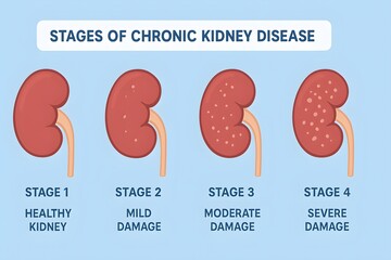 Stages of chronic kidney disease explained visualy 