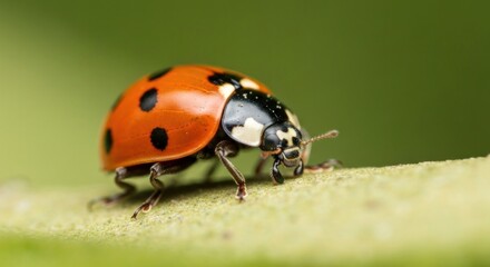 Close-up of a ladybug on a leaf