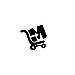 Shop Cart with Letter M Logo ...