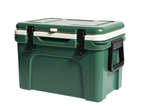 A green and white cooler on a white background. transparent background