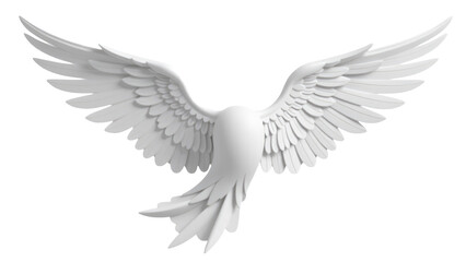 Fototapeta premium A lone white bird soaring through the air. transparent background