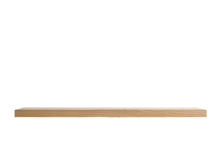Obraz premium A simple wooden shelf with a clean design, suitable for displaying small items or decorative pieces. transparent background