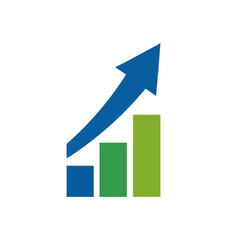 Ascending Growth Chart: A graphical representation of upward progress, illustrating business success and financial growth with a vibrant arrow against a modern, clean design.