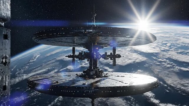 Space Station Orbiting Earth