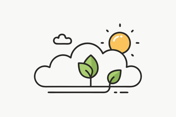 eco cloud sun nature balance icon