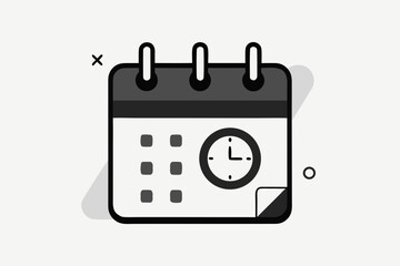 calendar with embedded clock symbol