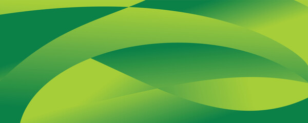 Abstract green gradient background with overlapping curved shapes, modern flowing design with smooth lines creating a harmonious and tranquil visual