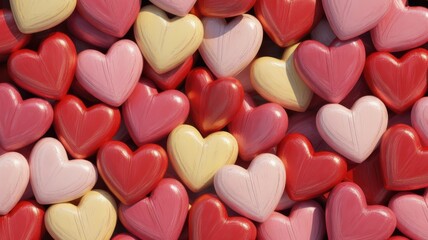 Fototapeta premium Colorful heart-shaped candies for valentine's day