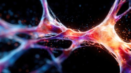 A captivating visualization of interconnected neurons showcases vibrant colors, symbolizing the complexity of the human brain and the beauty of neural connections.
