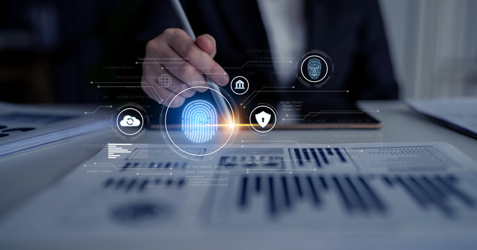 Biometric identity system using fingerprint and facial recognition to secure cloud access, protect sensitive data, and authenticate users in digital platforms Latch