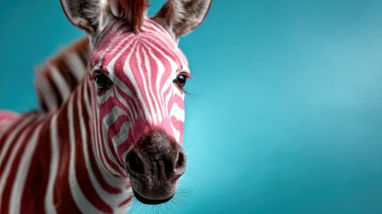 Obraz premium A striking image of a pink striped zebra showcases creativity and artistic flair, challenging perceptions while emphasizing the beauty of individuality in nature.