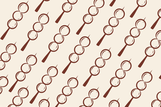 Meatball Skewers Doodle Pattern Vector Background