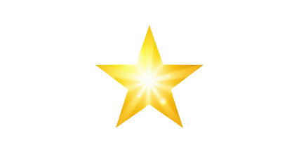 A single gold star on a white background. transparent background