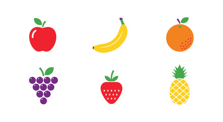 Colorful fruit icons collection