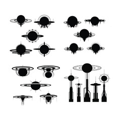 Artificial Sun Generator Silhouette Pack.