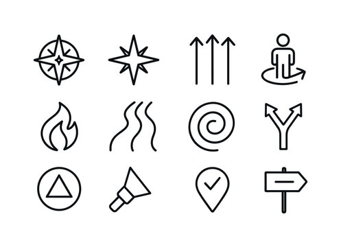 Destiny & Purpose Icons. Destiny & Purpose. Line icon set of Des