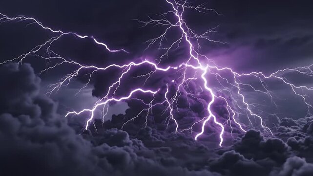 Spectacular Lightning Storm - Captivating Display of Natures Power and Beauty.