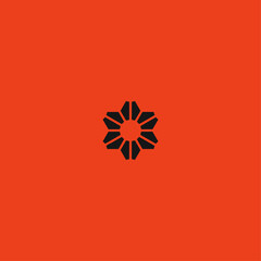 Floral network logo Icon flat vector design