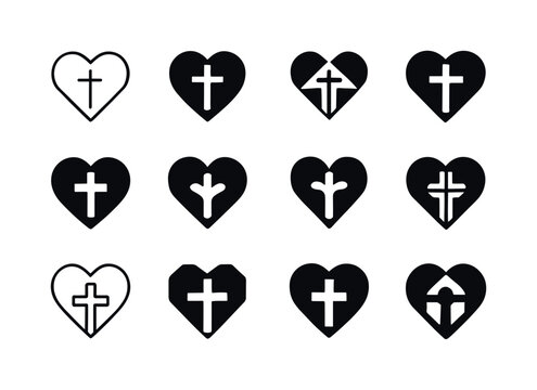 Faith Icon Variations. Faith in Jesus. Icon set. Set Logo of fai
