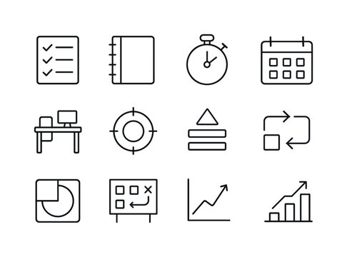 Productivity Icon Set. Productivity. Line icon set of Productivi