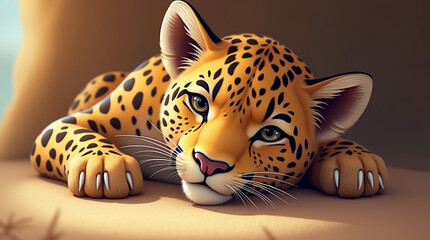 leopard on a white background
