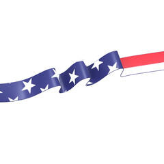 Spiral ribbon of the USA flag 3D Icon Illustration. Low Poly Style