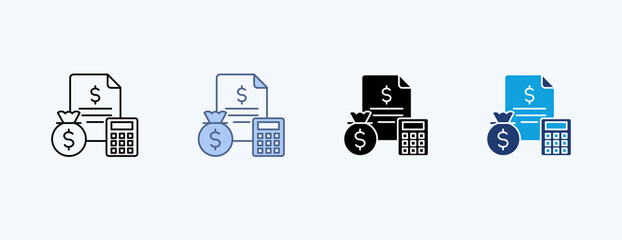 Budget Multiple Icon Illustration Vector