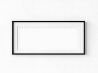 Modern black picture frame with white mat on a clean wall ready for any display