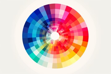 Obraz premium Circular color palette showcasing a wide spectrum of vibrant hues, ideal for design, art, and creative projects