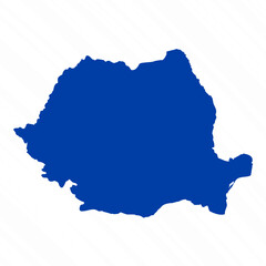 Abstract Blue Romania Simple Map