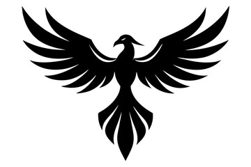 Fototapeta premium Phoenix Bird Silhouette – Mythical Vector Art for Tattoos, Logos & Rebirth Design