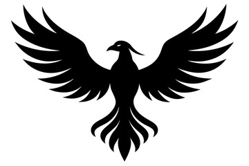 Obraz premium Phoenix Bird Silhouette – Mythical Vector Art for Tattoos, Logos & Rebirth Design