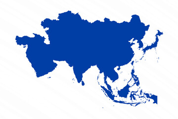 Naklejka premium Abstract Blue Asia Simple Map