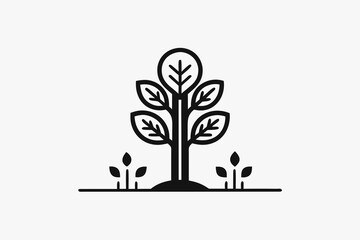 tilted tree raised ground icon