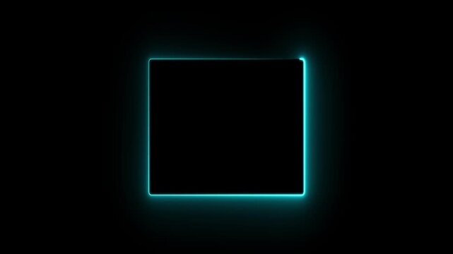 5 to 1 second modern digital countdown timer neon light style on black background,5 seconds simple countdown timer.  square frame countdown timer 5 sec animation.